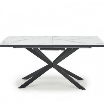 Фото7.Раскладной стол DIESEL 160 (200) x90 Halmar белый мрамор/черный